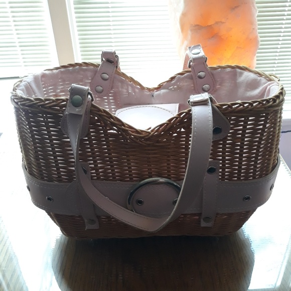 Handbags - Wicker and leather purse